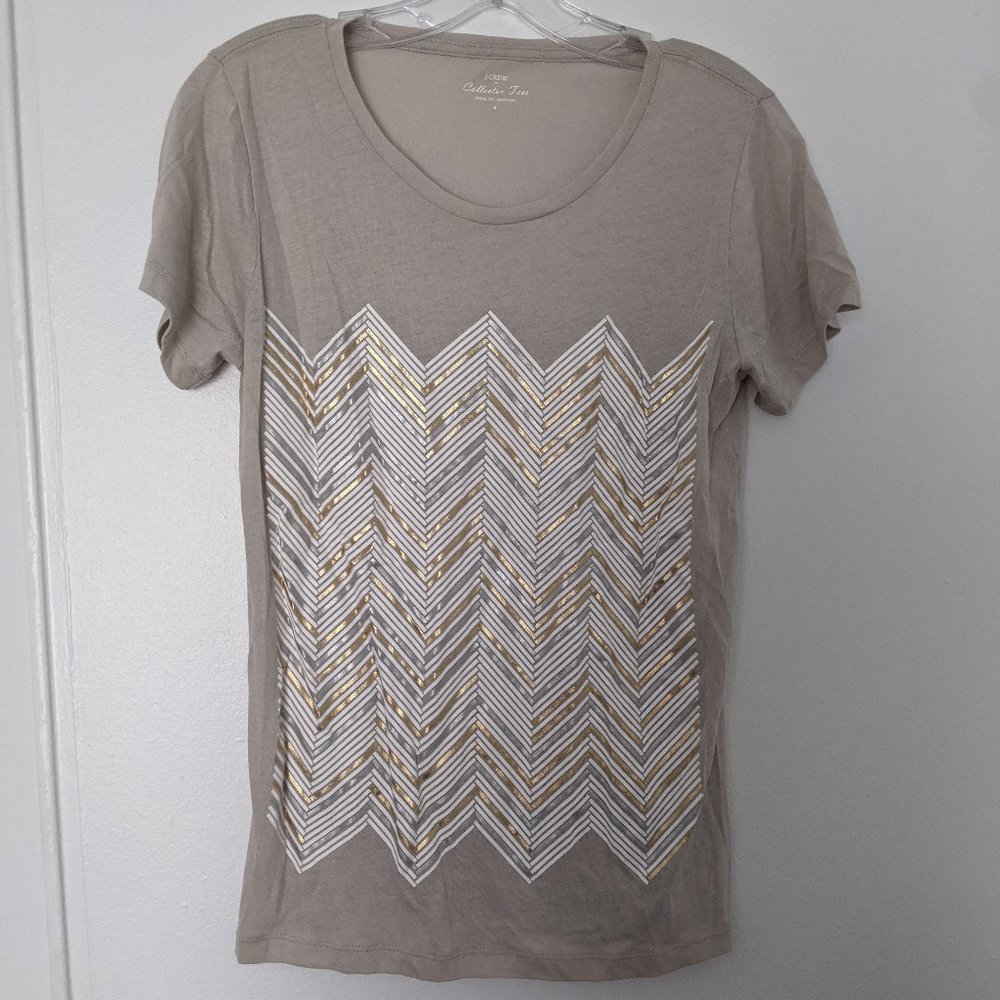 Gold and Silver Chevron J. Crew T-Shirt